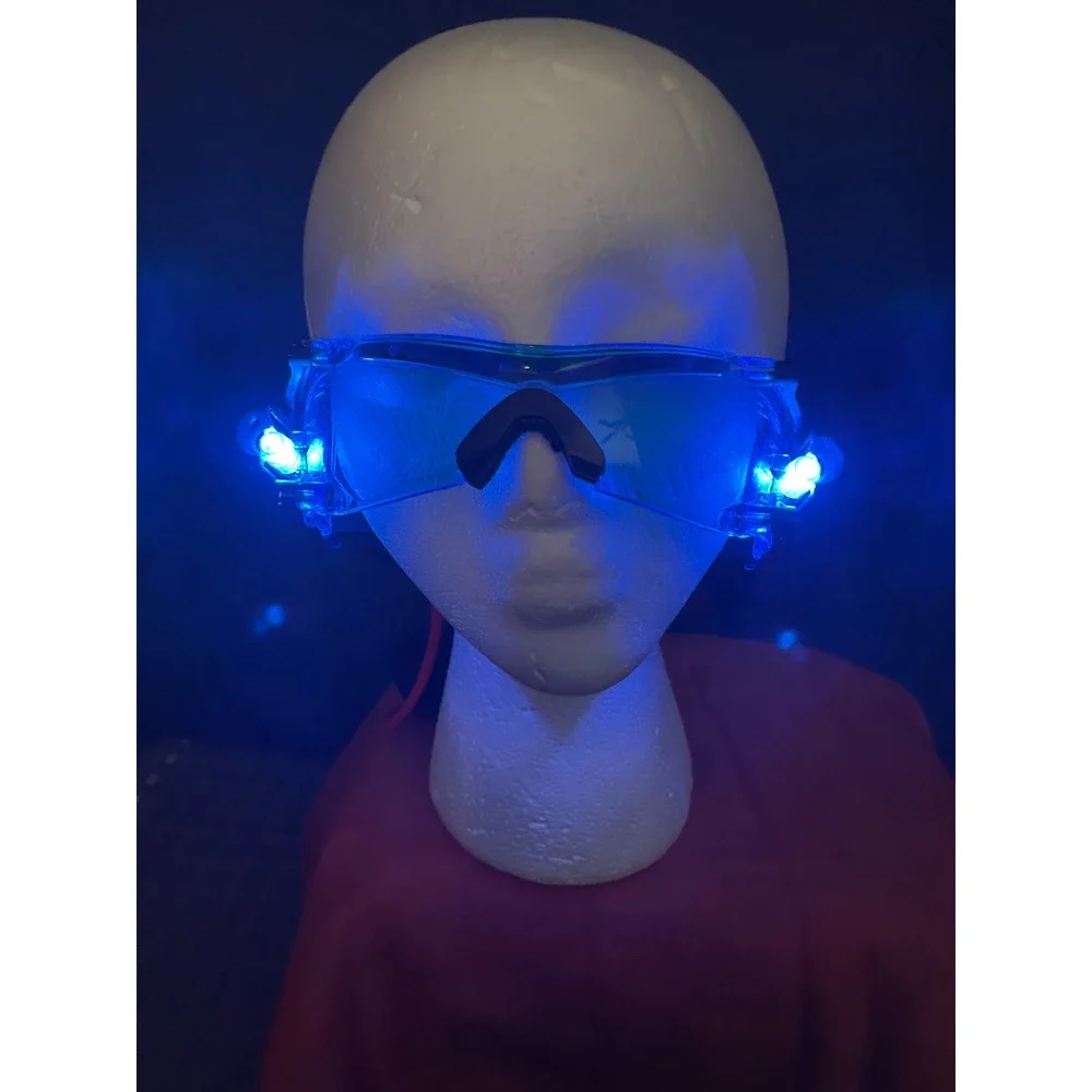 Kids LED Light Up Goggles Cyberpunk‎ Rave Party Costume Glasses Blue
